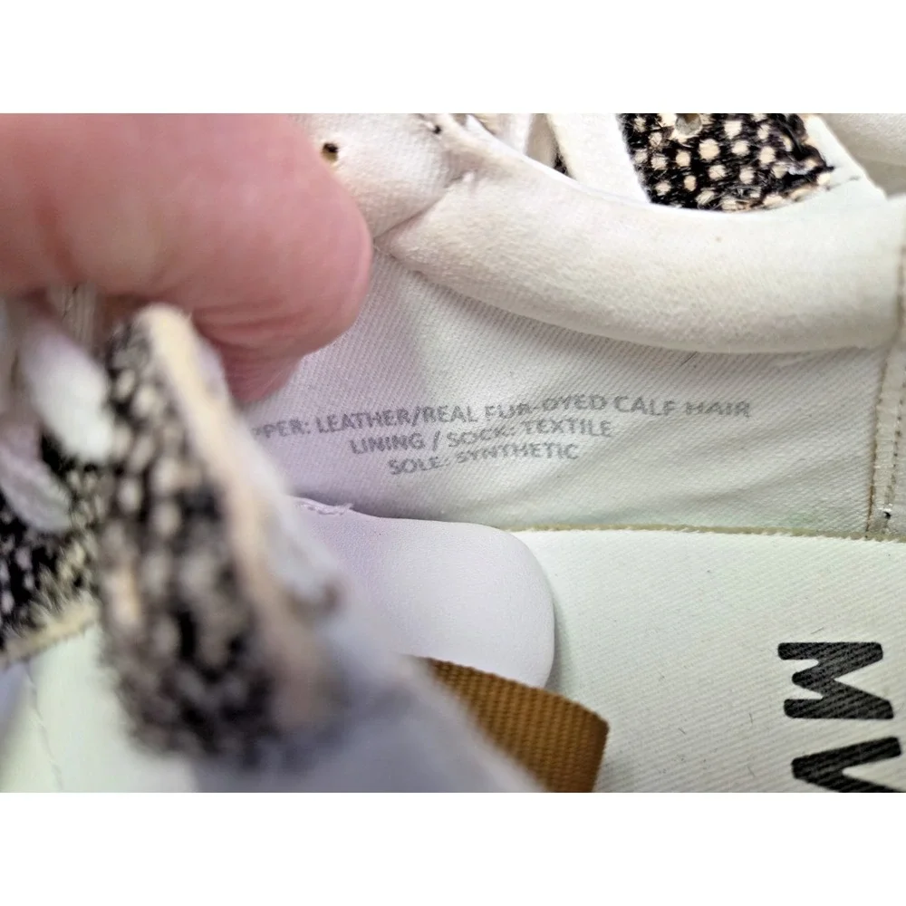 Madewell Shoes Women's 8.5M White Cheetah Animal Print Sneakers Low Leather
